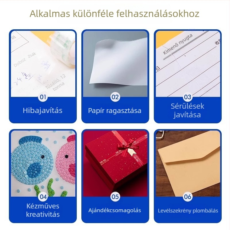 Áttetsző hibás kérdések szalagja, kis tekercs, PET-alapú, modell ZH-CTJD, Friendly márka, irodai használatra