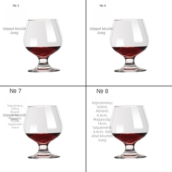 Kristály pohár vörösborhoz, kézzel készített, kapacitás 601–700 ml, modern letisztult stílus, logó testreszabás