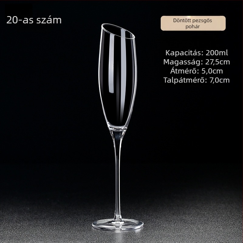 Kristály pohár vörösborhoz, kézzel készített, kapacitás 601–700 ml, modern letisztult stílus, logó testreszabás