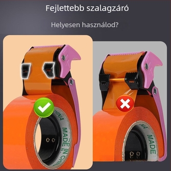 Fémes kézi szalagvágó csomagoláshoz, modell W2, 4–5 cm széles szalaghoz, 1 vagy 3 penge verzió