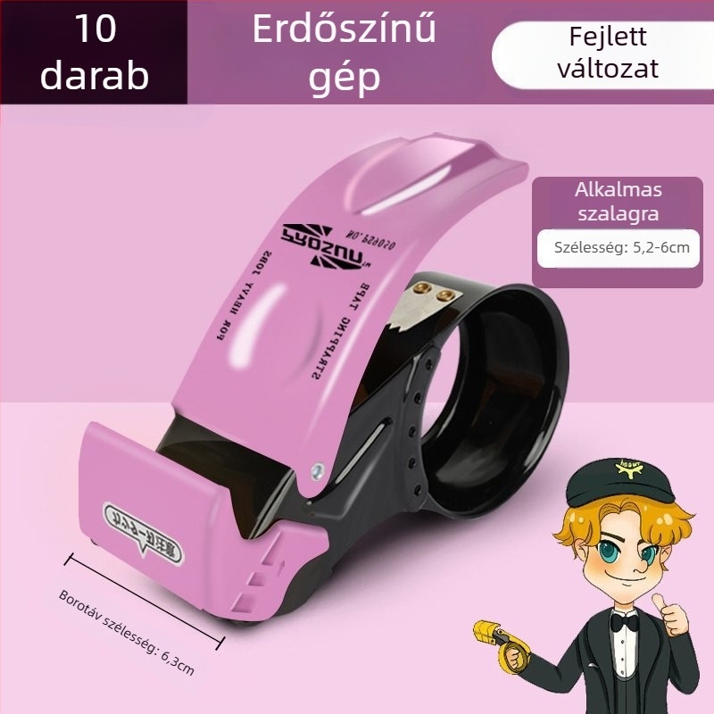 Fémes kézi szalagvágó csomagoláshoz, modell W2, 4–5 cm széles szalaghoz, 1 vagy 3 penge verzió