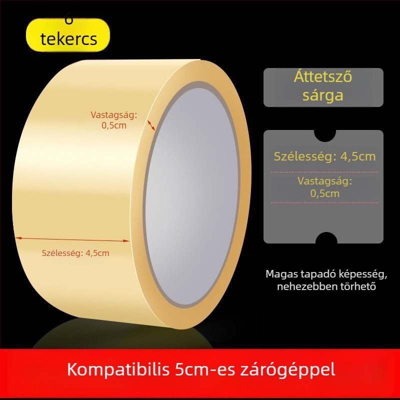 Fémes kézi szalagvágó csomagoláshoz, modell W2, 4–5 cm széles szalaghoz, 1 vagy 3 penge verzió