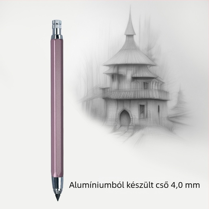 Automatikus ceruza fém hatszögletű testtel, logó nyomtatás igény szerint, modell 3Q805, testreszabás elérhető