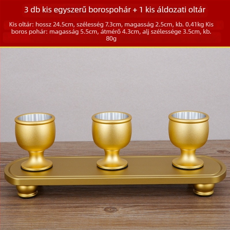Rézötvözetből készült borospohár készlet, 5 darab, modern minimalist stílus, kapacitás 1–100 ml