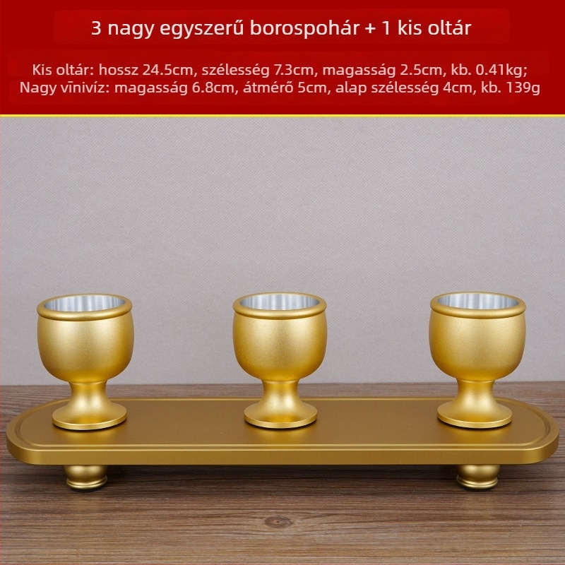 Rézötvözetből készült borospohár készlet, 5 darab, modern minimalist stílus, kapacitás 1–100 ml
