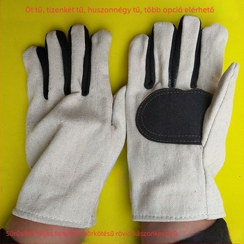 Vastag vászon hegesztőkesztyűk – gáz- és ívhegesztéshez; anyag: vászon; tömeg kb. 107 g