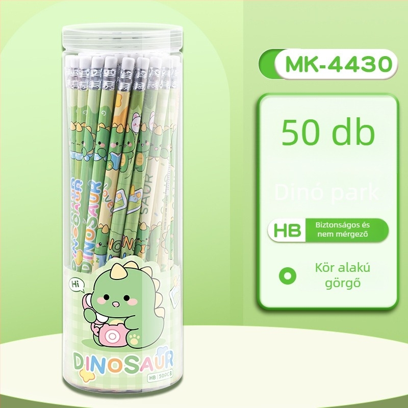 Mengyi Fa hengeralakú ceruzák és skicc tollak készlet, HB, 50 db + 12 db dobozban