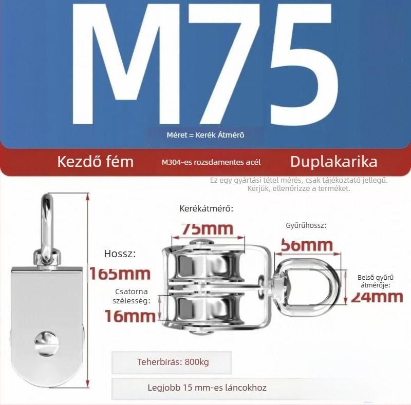 Start 304 rozsdamentes acélból készült tengeri használatra emelő görgő, egy- és kettős kivitel