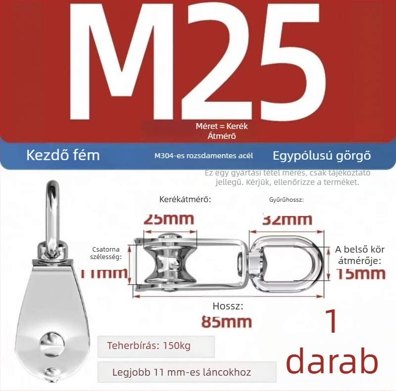 Start 304 rozsdamentes acélból készült tengeri használatra emelő görgő, egy- és kettős kivitel
