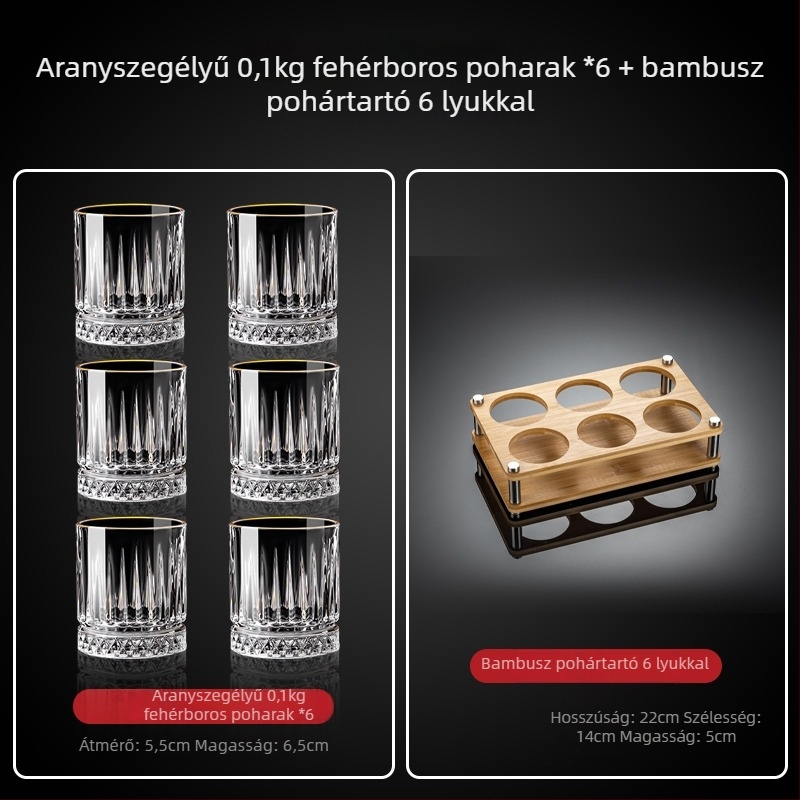 Borospohár készlet üvegből, új kínai stílus, otthoni használatra