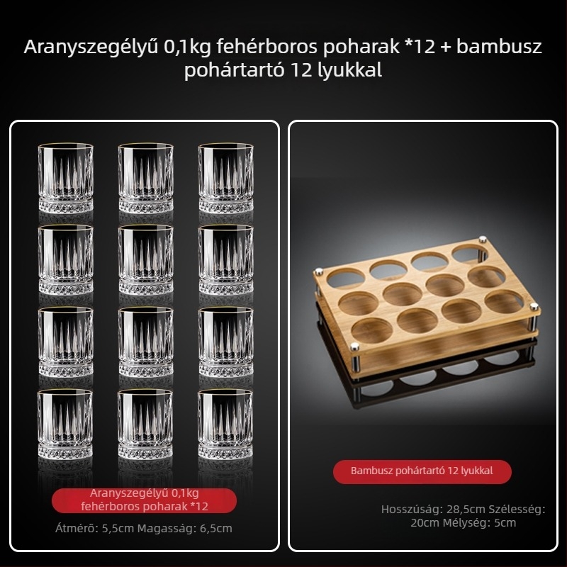 Borospohár készlet üvegből, új kínai stílus, otthoni használatra