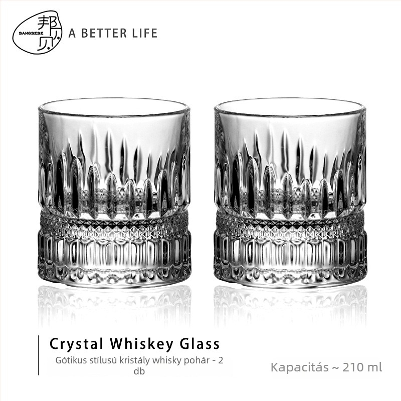 Whiskey pohár készlet – átlátszó üveg, kapacitás 101–200 ml, 2 db, papírdoboz