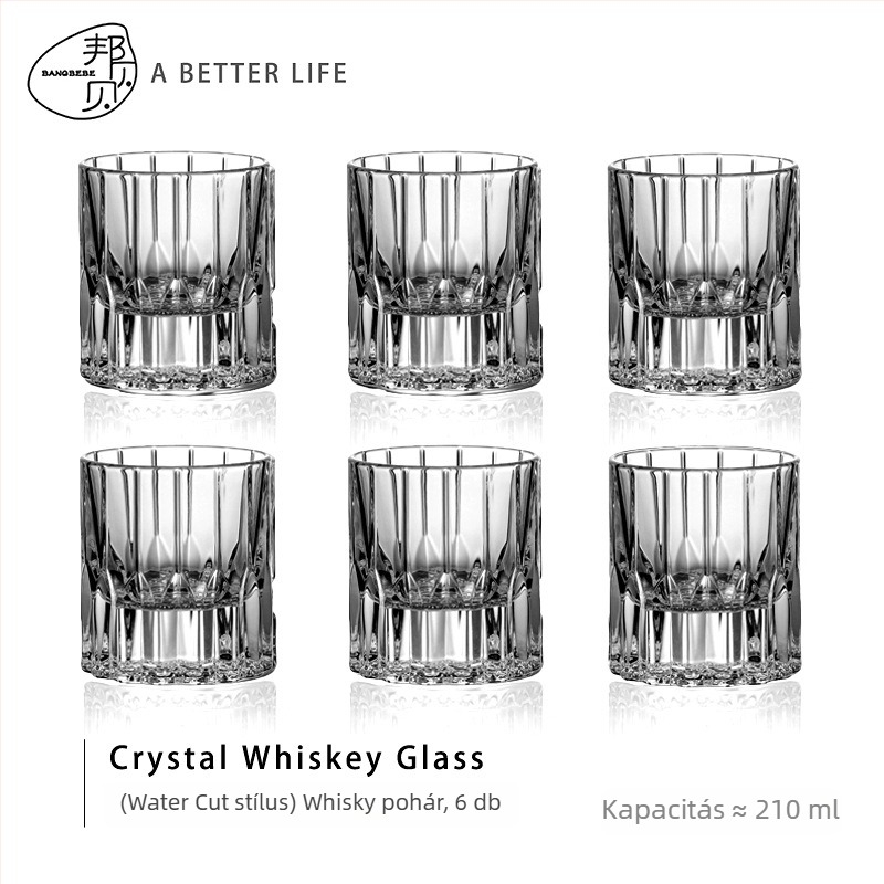 Whiskey pohár készlet – átlátszó üveg, kapacitás 101–200 ml, 2 db, papírdoboz