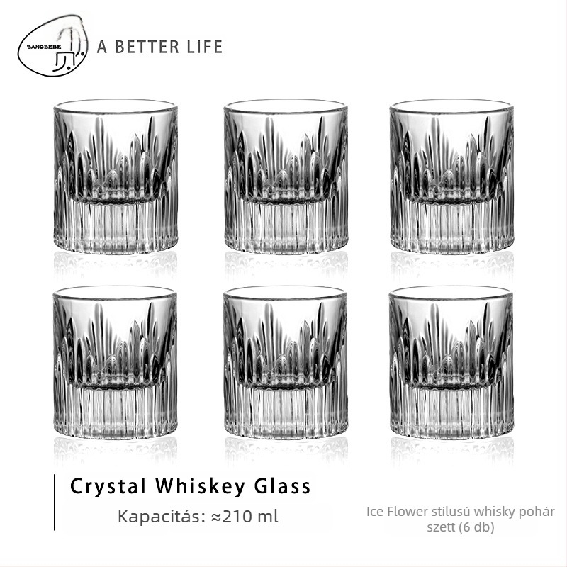 Whiskey pohár készlet – átlátszó üveg, kapacitás 101–200 ml, 2 db, papírdoboz