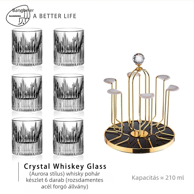 Whiskey pohár készlet – átlátszó üveg, kapacitás 101–200 ml, 2 db, papírdoboz