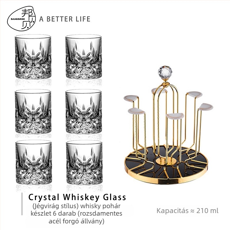 Whiskey pohár készlet – átlátszó üveg, kapacitás 101–200 ml, 2 db, papírdoboz
