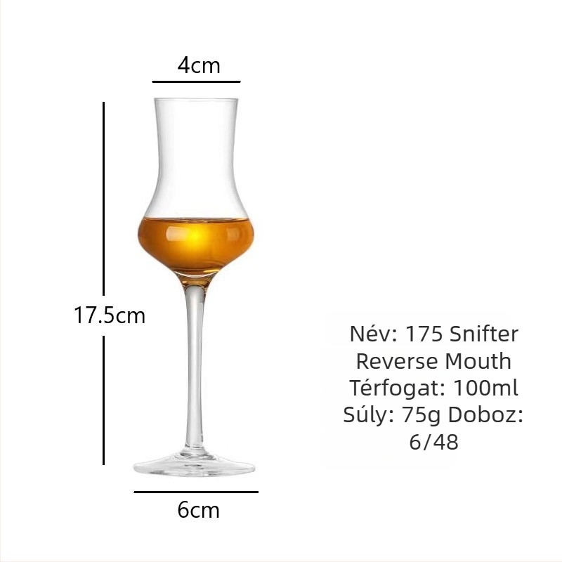 Kristályból készült boros pohár, tulipán alakú dizájn, 101–200 ml űrtartalom, modern egyszerű stílus, logó nyomtatás lehetséges, papírdobozos csomagolás