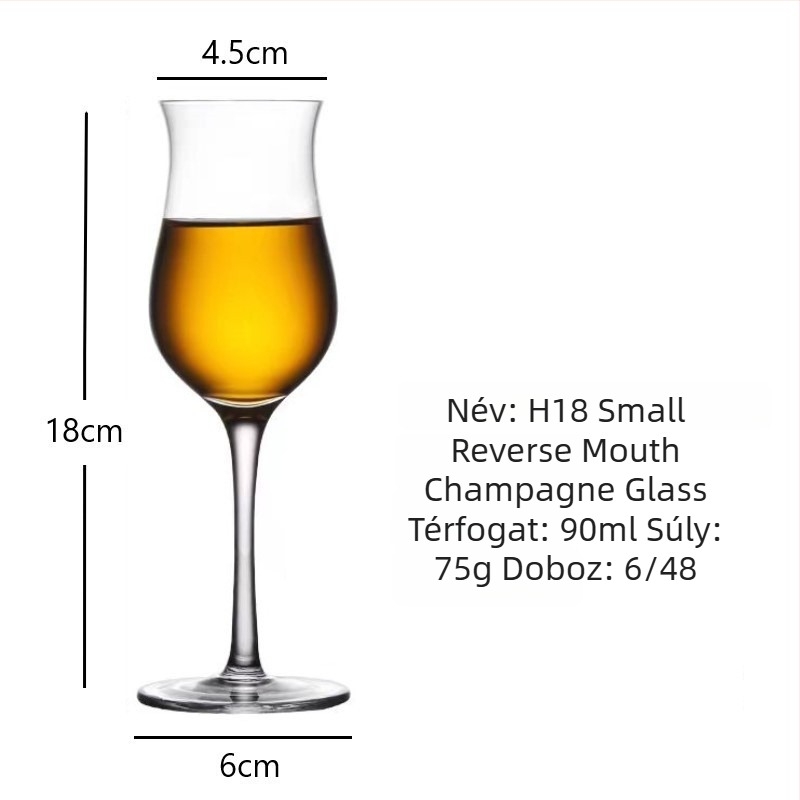 Kristályból készült boros pohár, tulipán alakú dizájn, 101–200 ml űrtartalom, modern egyszerű stílus, logó nyomtatás lehetséges, papírdobozos csomagolás