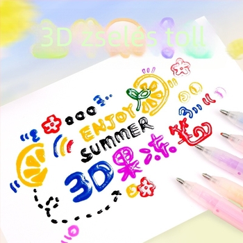 3D zselés toll készlet – egyfejű toll, műanyag ház, dobozos csomagolás, modell YX-ZGDB, nem törölhető