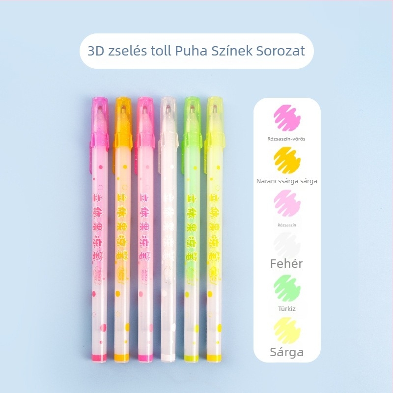 3D zselés toll készlet – egyfejű toll, műanyag ház, dobozos csomagolás, modell YX-ZGDB, nem törölhető