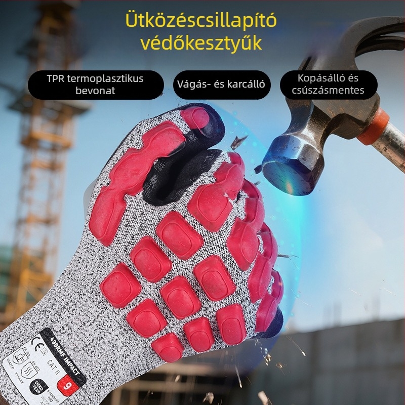 HPPE vágásbiztos védőkesztyűk üveghez, ipari, hentesiparihoz, építkezéshez és halászathoz