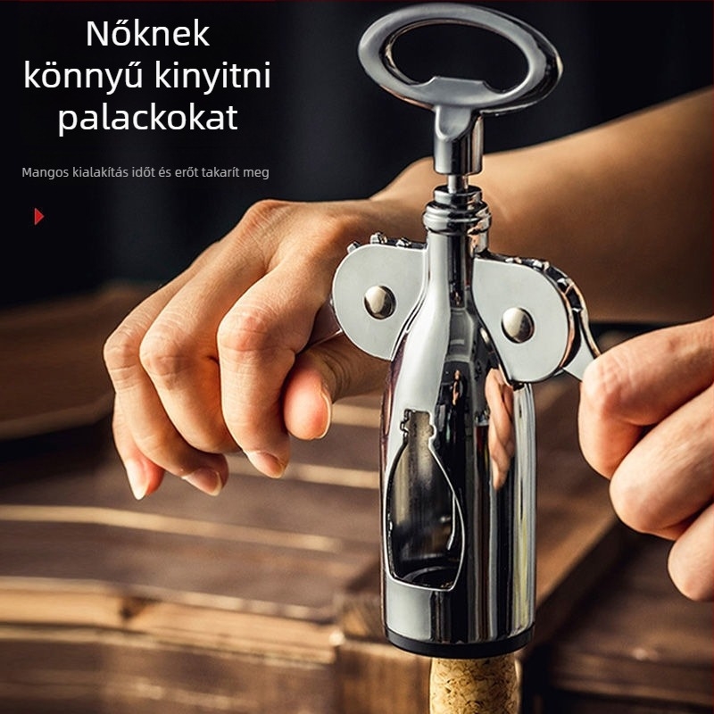 T-alakú borkinyitó, többfunkciós otthoni üvegnyitó készlet borhoz és sörhöz, kevert anyag, modell KA265265+632