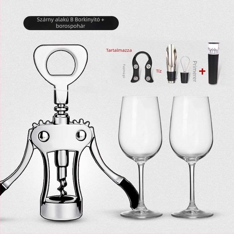 T-alakú borkinyitó, többfunkciós otthoni üvegnyitó készlet borhoz és sörhöz, kevert anyag, modell KA265265+632