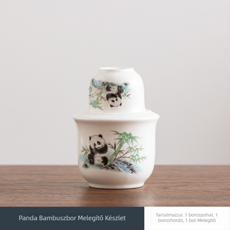 Kerámia bormelegítő fedővel, letisztult modern stílus, súly 0,1 kg