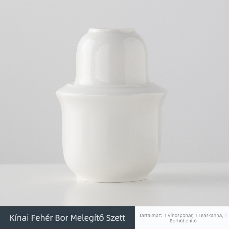 Kerámia bormelegítő fedővel, letisztult modern stílus, súly 0,1 kg