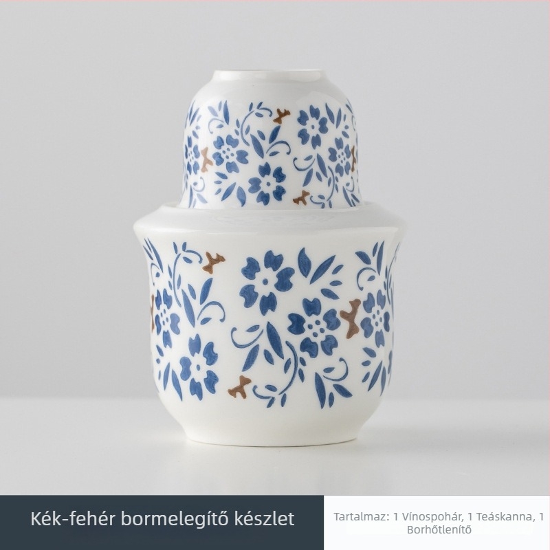 Kerámia bormelegítő fedővel, letisztult modern stílus, súly 0,1 kg