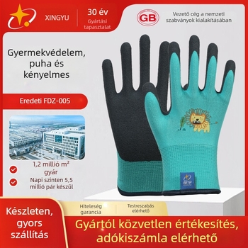 Xingyu gyerekeknek szánt kesztyűk kertészkedéshez és munkához – munkavédelmi védelem, csúszásmentes, szúrásálló, 22–25 g páronként