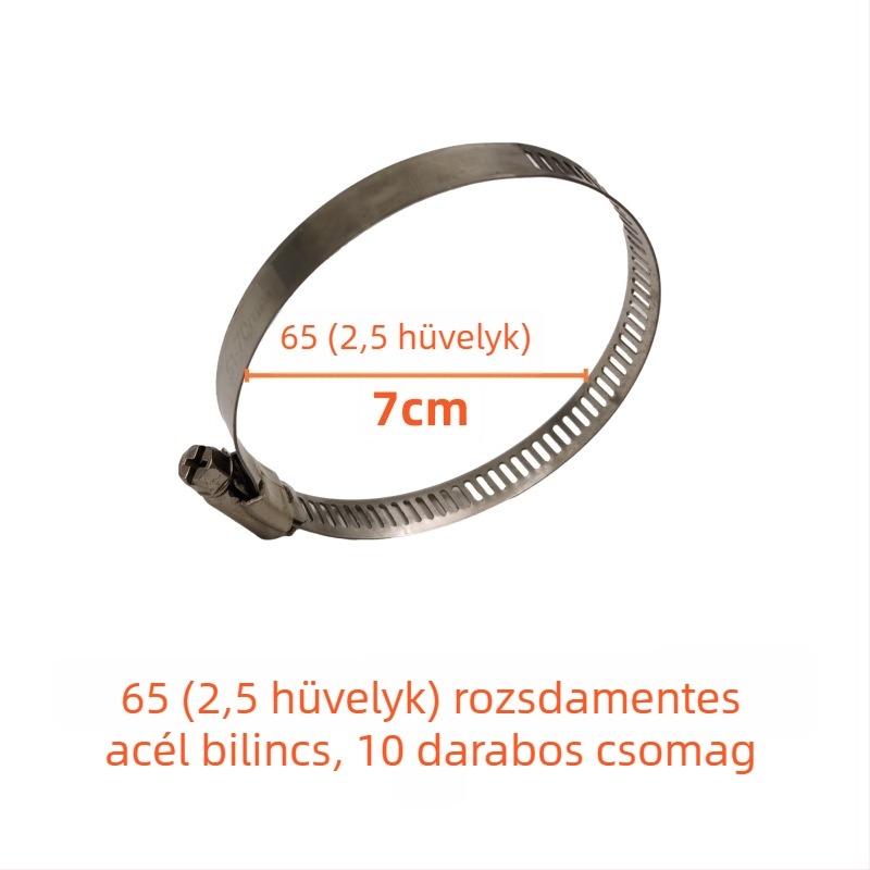 Tűzoltó tömlő orsóhoz csatlakozó készlet — karikás klipek, torokcsukló, csőtartó, rugó, gumírozott párna