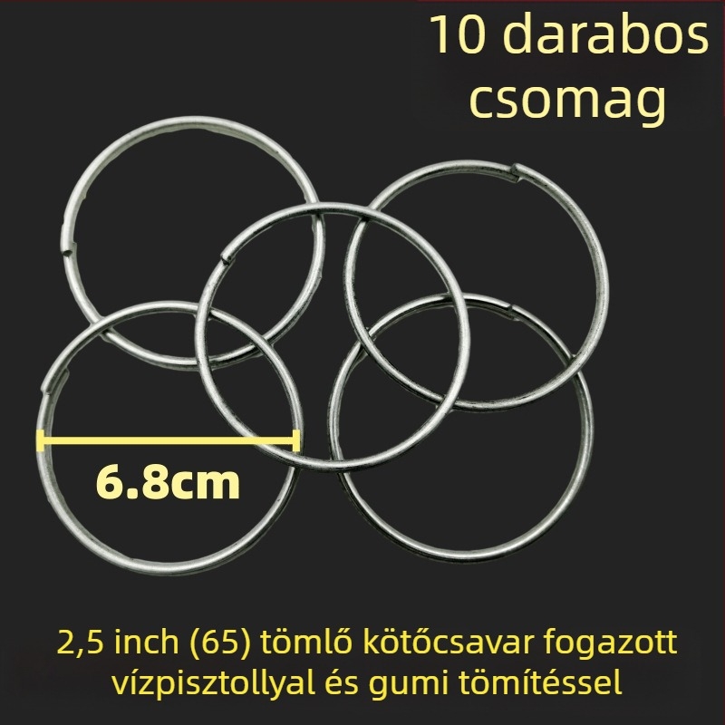 Tűzoltó tömlő orsóhoz csatlakozó készlet — karikás klipek, torokcsukló, csőtartó, rugó, gumírozott párna