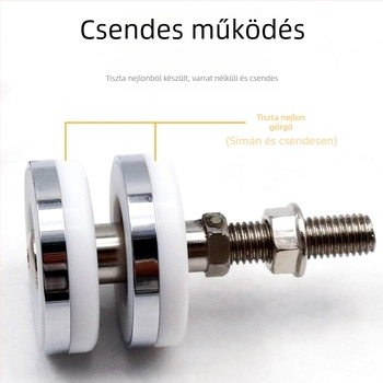 Egyetemes függő görgő fa ajtókhoz – erős sínrendszer többpaneles tolóajtókhoz, rozsdamentes acél, teherbírás 180 kg-ig, márka Ecrew Yigu