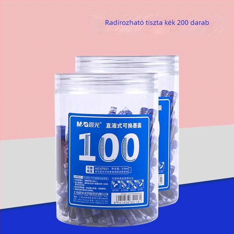 Chenguang toll tintazsákok, 200 db, megfizethető cserélhető tintazsákok, kék vagy kék-fekete színben, általános iskola diákoknak
