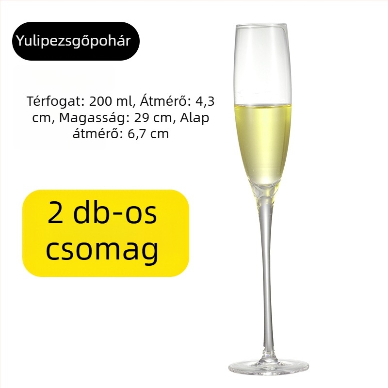Kristály pohár pezsgő készlet, egyszerű stílus, kapacitás 1000 ml vagy több, 1 darab