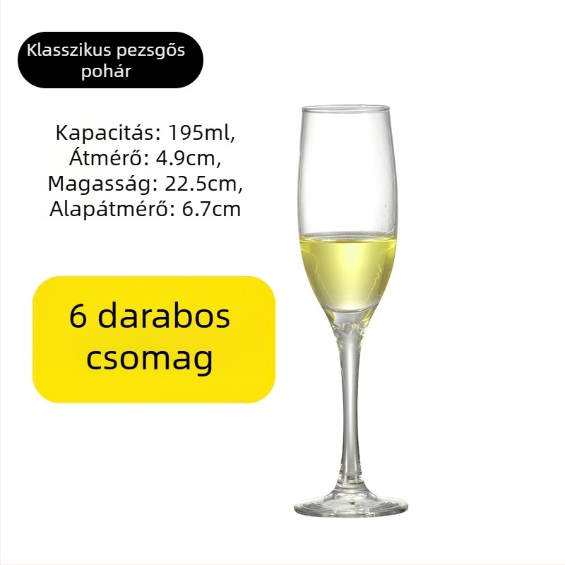 Kristály pohár pezsgő készlet, egyszerű stílus, kapacitás 1000 ml vagy több, 1 darab
