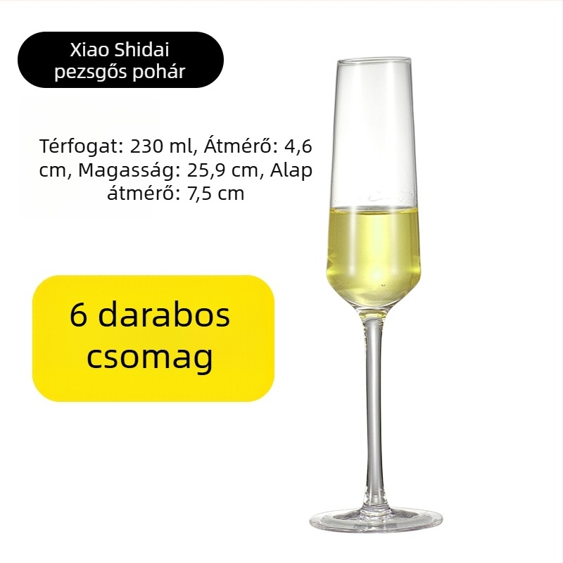 Kristály pohár pezsgő készlet, egyszerű stílus, kapacitás 1000 ml vagy több, 1 darab