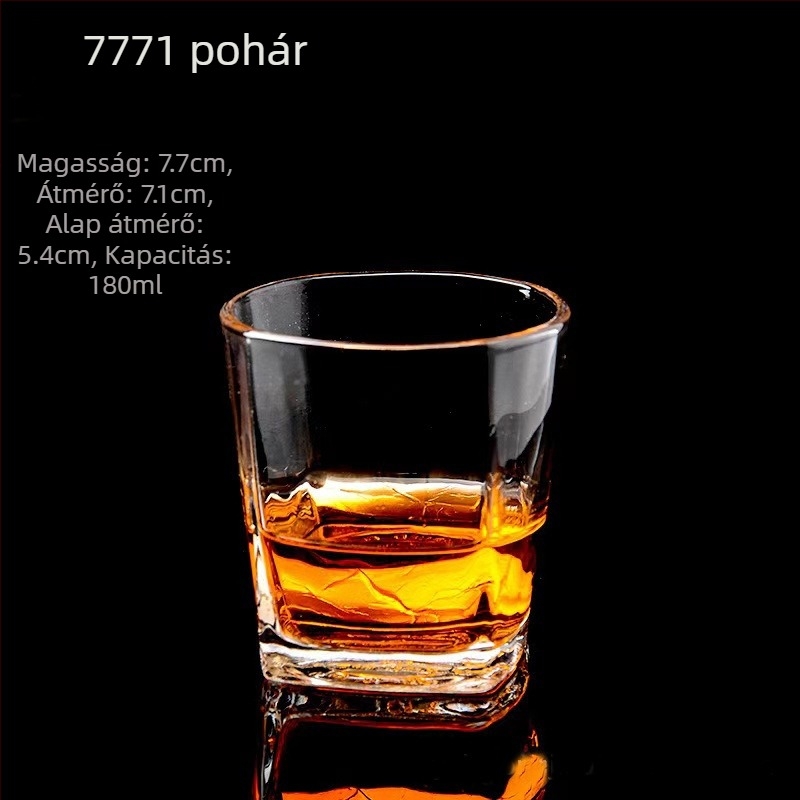XMN whisky pohár, üveg anyag, könnyű luxus retro stílus, kategória: whisky pohár