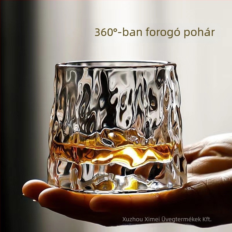 XMN whisky pohár, üveg anyag, könnyű luxus retro stílus, kategória: whisky pohár