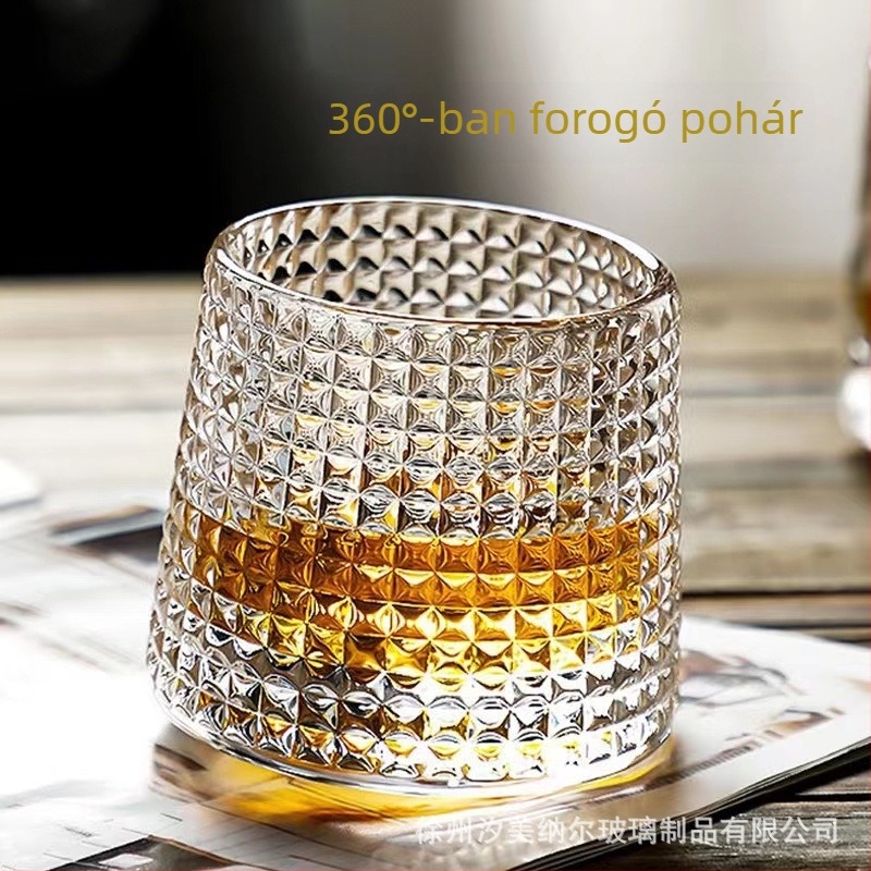 XMN whisky pohár, üveg anyag, könnyű luxus retro stílus, kategória: whisky pohár