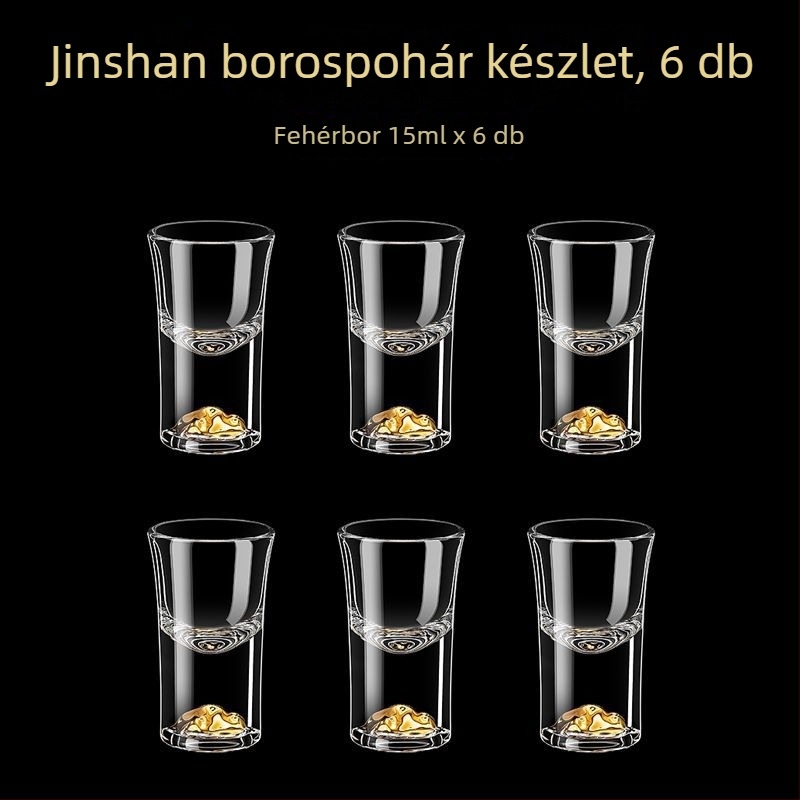 Otthoni használatra készült dekantáló készlet mérő pohárral és skálával, ólommentes kristályüvegből