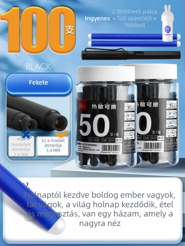 Hőérzékeny, törölhető tintapatron íróeszközhöz, kék tinta, harmadikos általános iskolások számára