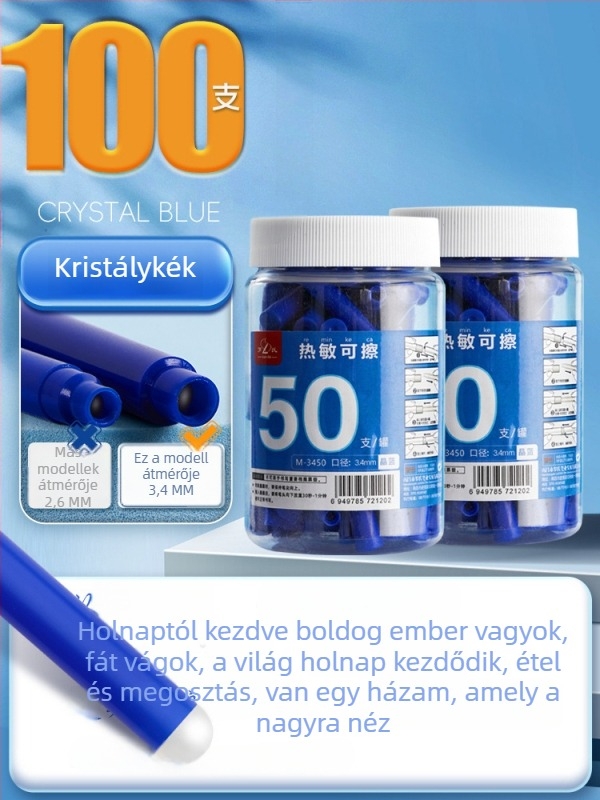 Hőérzékeny, törölhető tintapatron íróeszközhöz, kék tinta, harmadikos általános iskolások számára