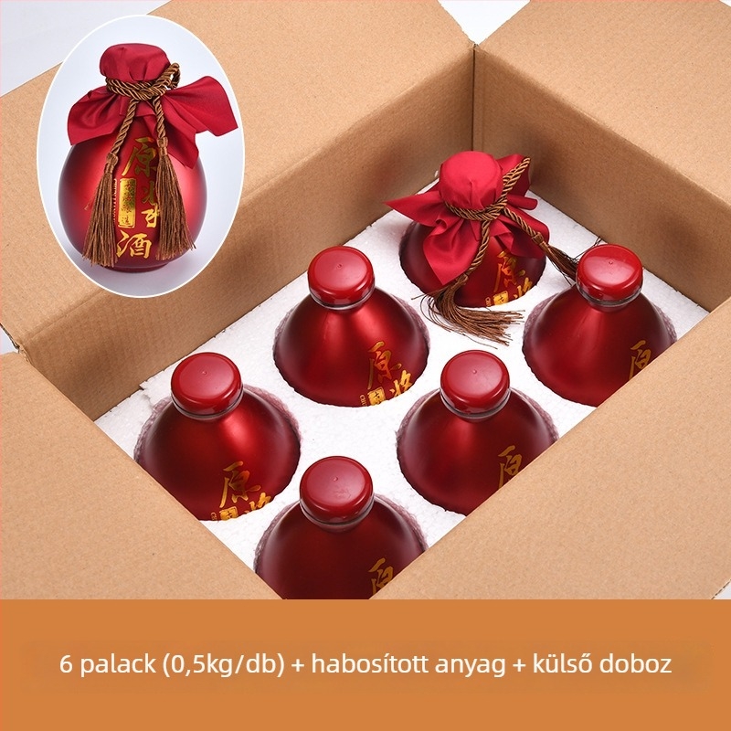 Yaojing kerámia likőrös üveg — retro stílusú, könnyű luxus, zárt kézi hordozható borosüveg, egyedi kiszerelés, kiváló minőség