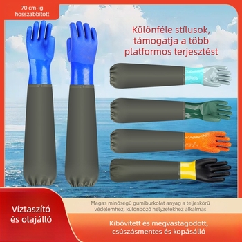 PVC vízálló munka kesztyű velúr béléssel – olajálló, csúszásmentes, perforáció‑ és átszúrásálló