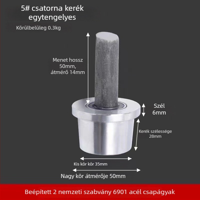T-alakú acél egysíkú görgő teherliftező létrához, csatorna acélhoz, konusos barázdával, sínkerék — Sincere Quality