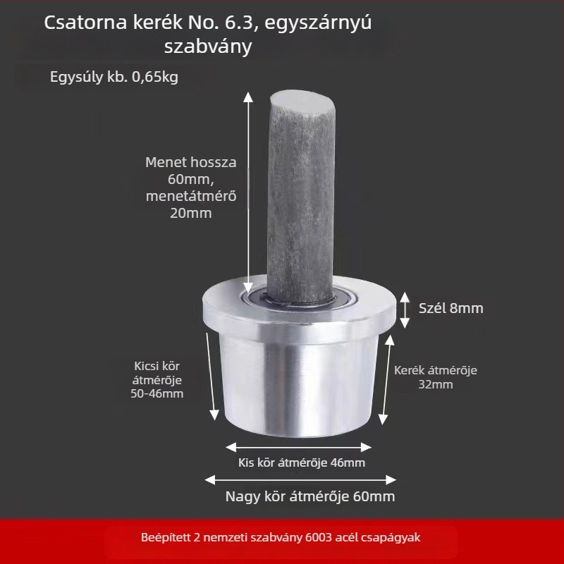 T-alakú acél egysíkú görgő teherliftező létrához, csatorna acélhoz, konusos barázdával, sínkerék — Sincere Quality