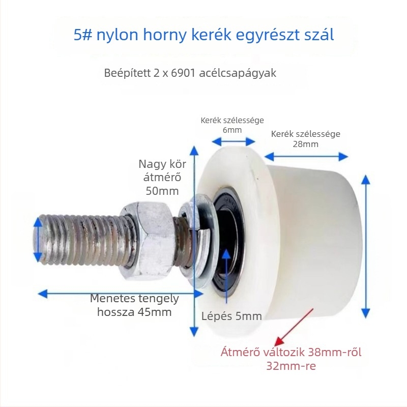 T-alakú acél egysíkú görgő teherliftező létrához, csatorna acélhoz, konusos barázdával, sínkerék — Sincere Quality