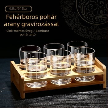 Szeszes italok pohárkészlet hőálló üvegből, kapacitás 101–200 ml, nyomtatott logó, papírdobozos csomagolás